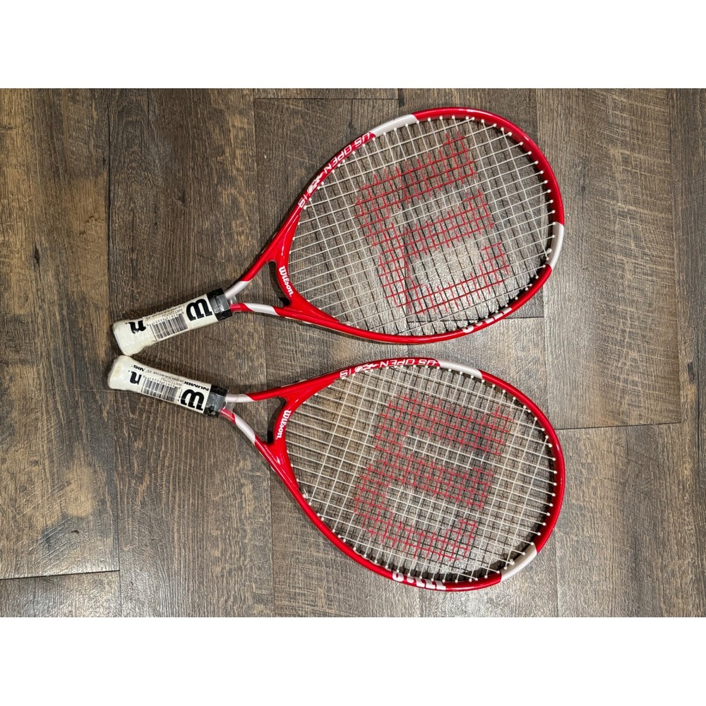 NWT Wilson US Open Tennis Racquet Red White 16 String‎ Pattern Adult